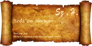 Szépe Herman névjegykártya