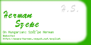 herman szepe business card